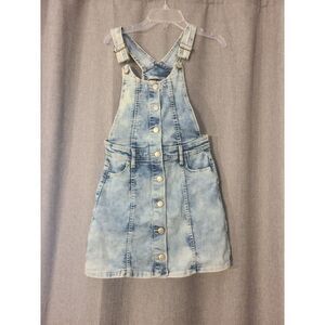 Jordache Girls Acid Wash Overall Denim Dress Size M